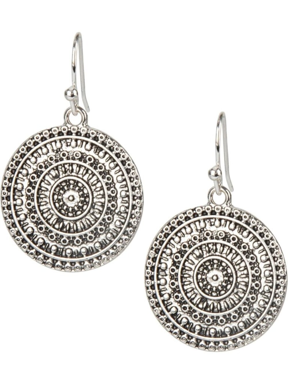 Boho Vintage Gold & Silver Medallion Hoop Earrings | Charm Jewelry for Women